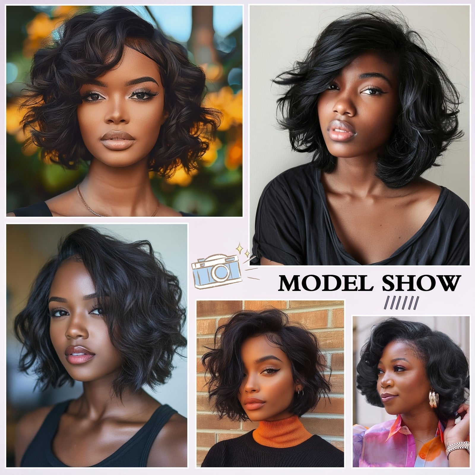 10" Natural Black Curly Pixie Cut Wig - Large 13x4 Transparent Lace Front, Unprocessed Raw Human Hair, Shoulder-Length Bob Style, Glossy Finish, Perfect for Casual Attire or Special Occasions, Special Occasion Wig | Natural H